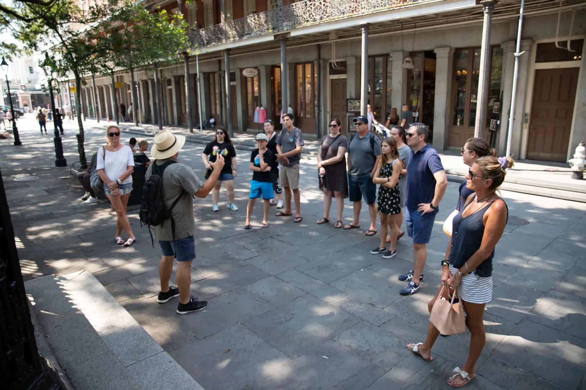 Guests on a New Orleans group walking tour