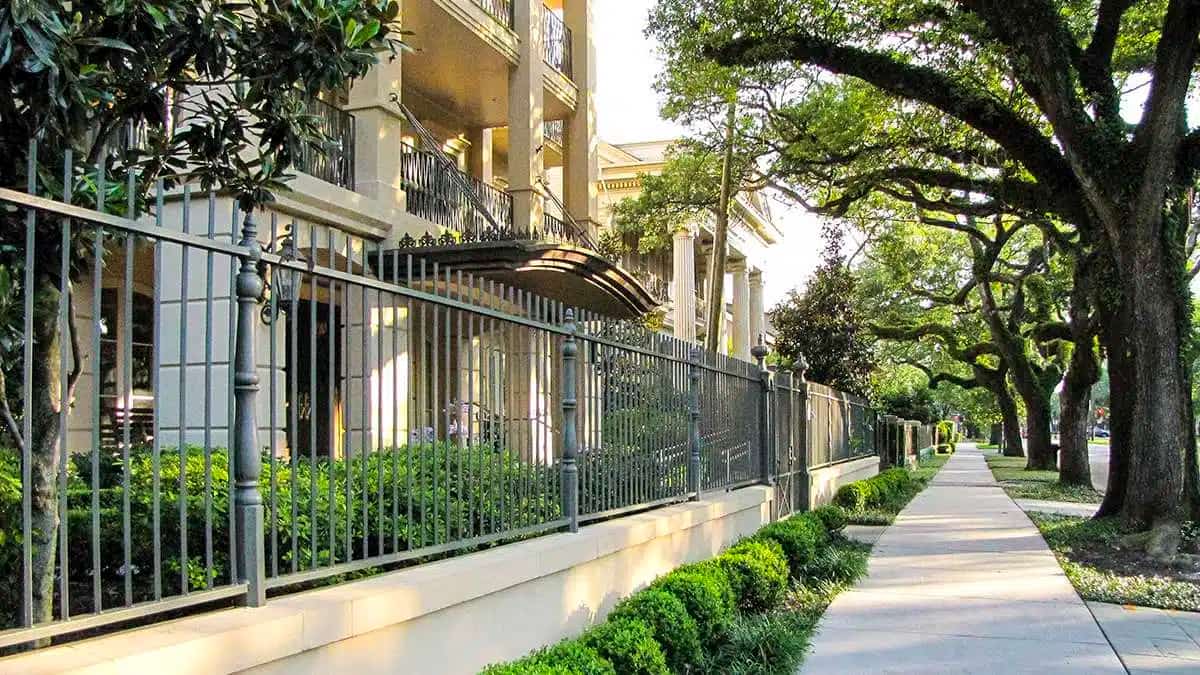 Oak-lined street in the Garden District, New Orleans