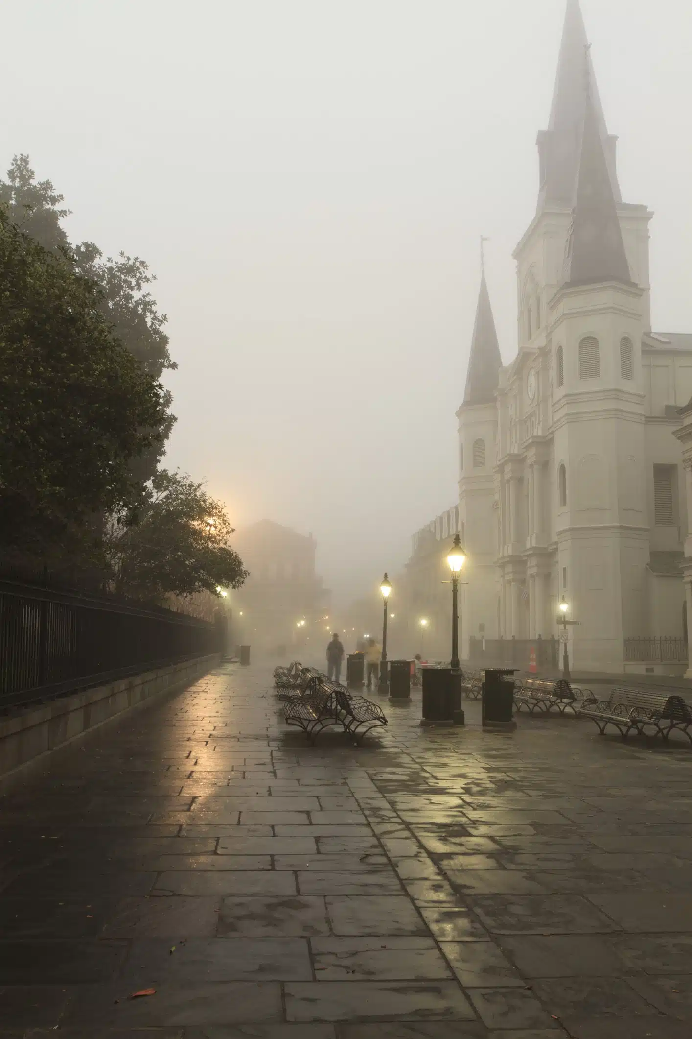 St. Louis Cathedral shrouded in fog