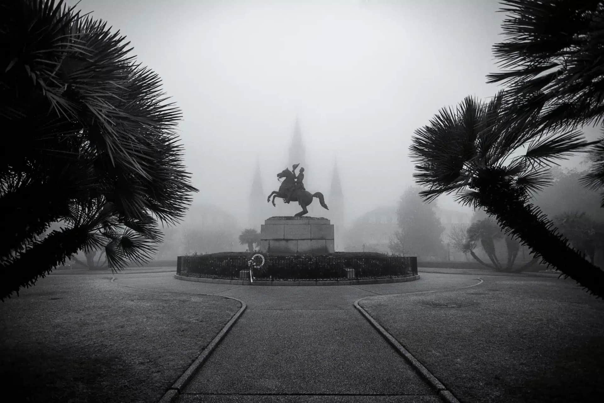 Jackson Square and the French Quarter at night