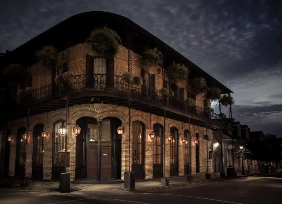 Muriel's Jackson Square at night in the French Quarter