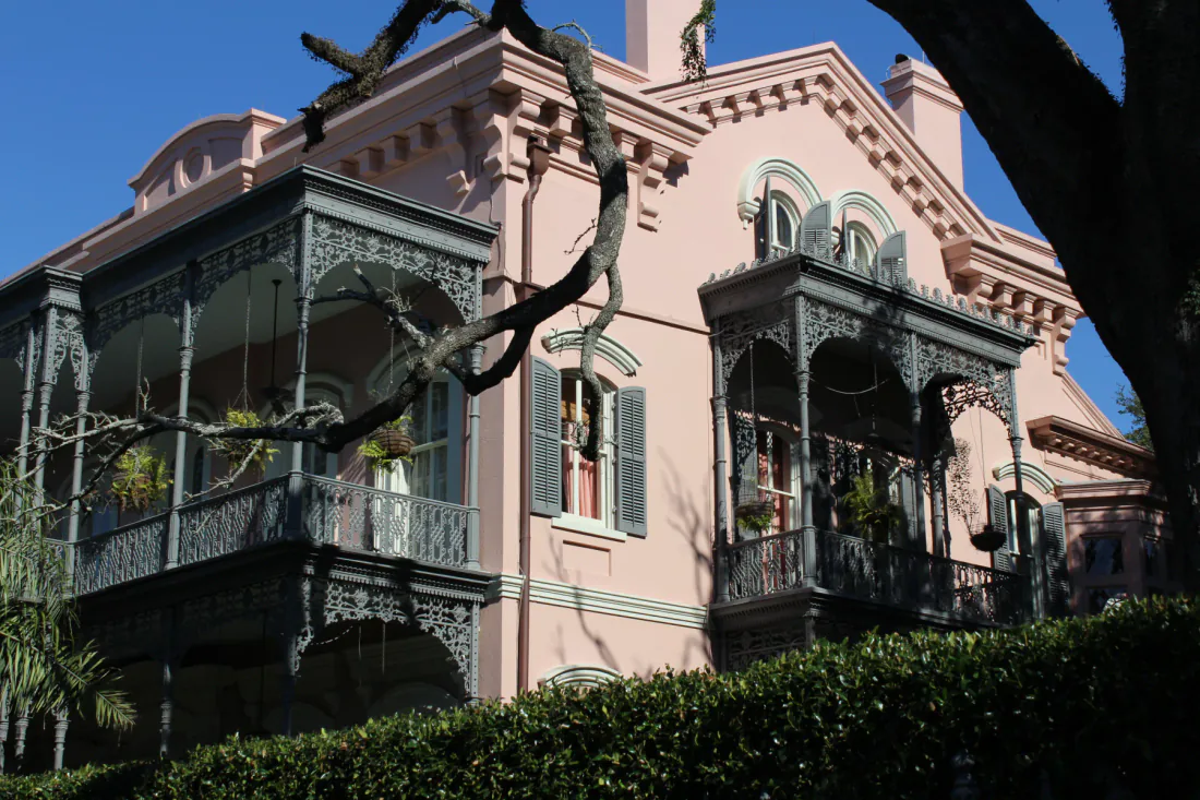 Pink Garden District mansion in New Orleans