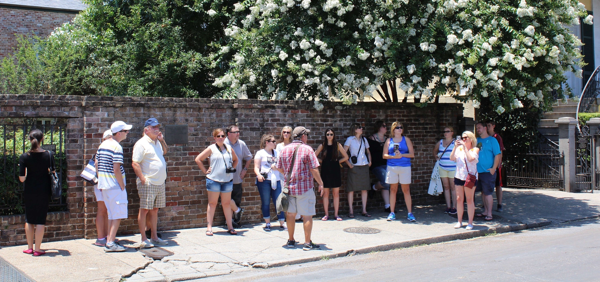 Guests taking a French Quarter Walking Tour with New Orleans Legendary Walking Tours
