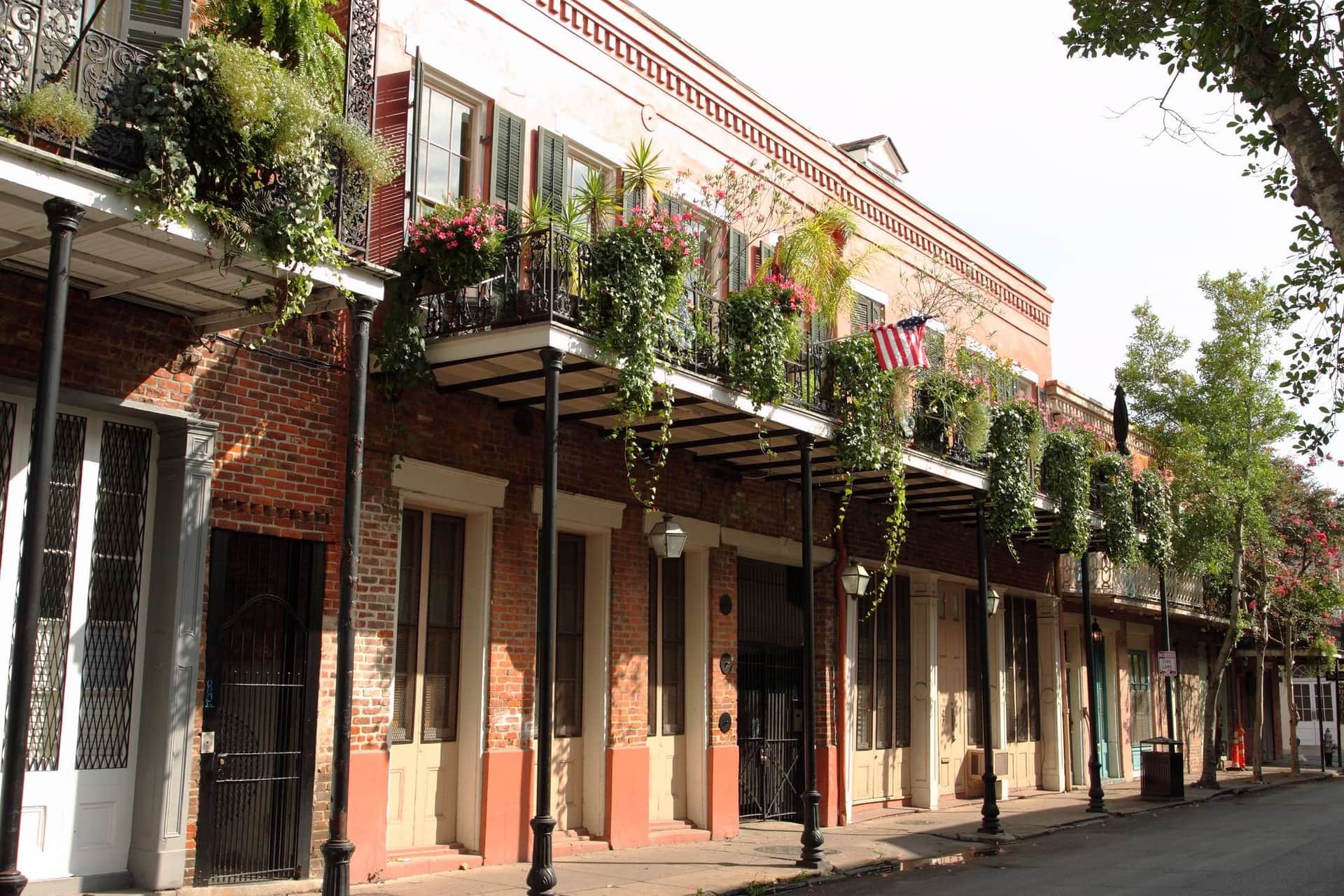 Street and balconies in the New Orleans French Quarter