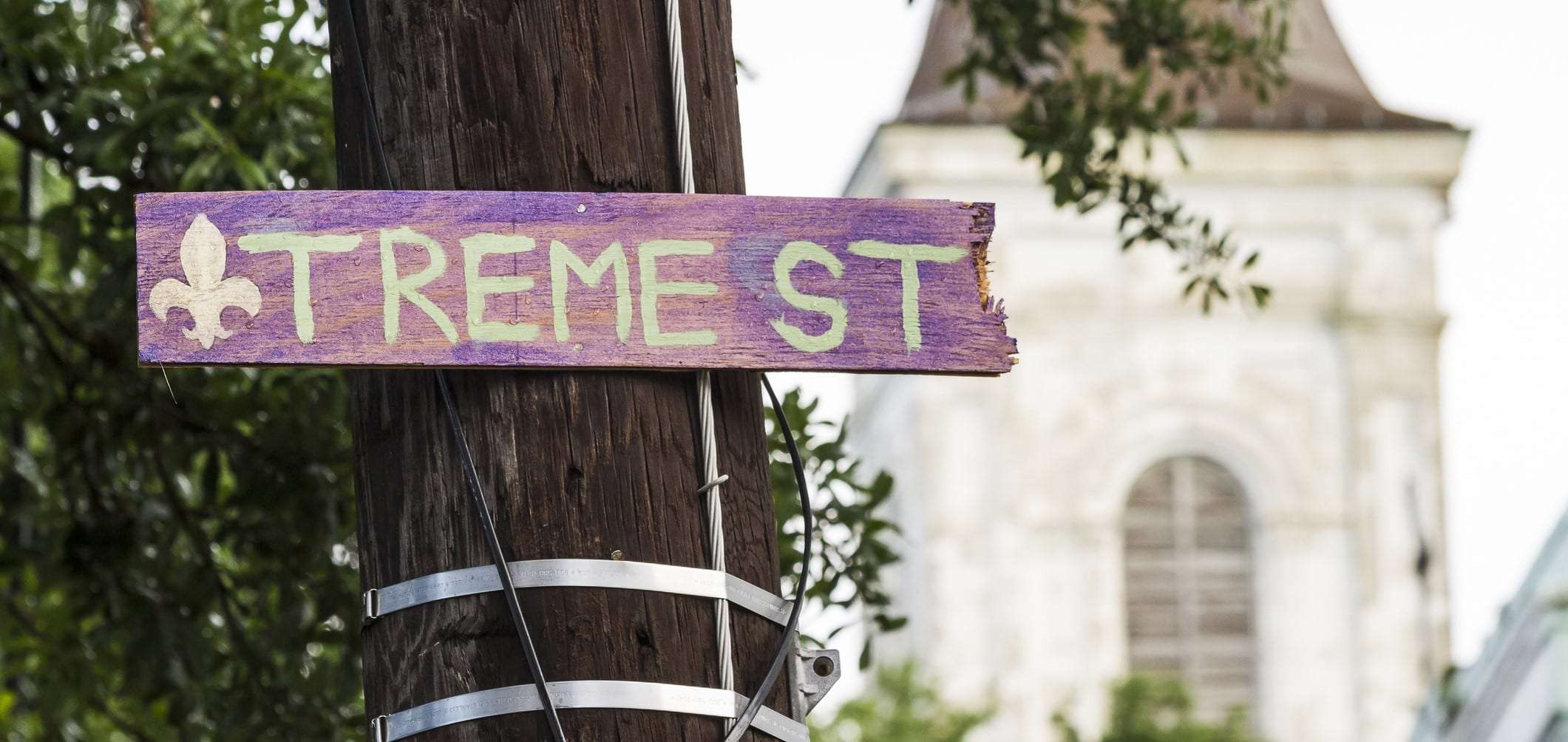 Treme Street sign in New Orleans neighborhood