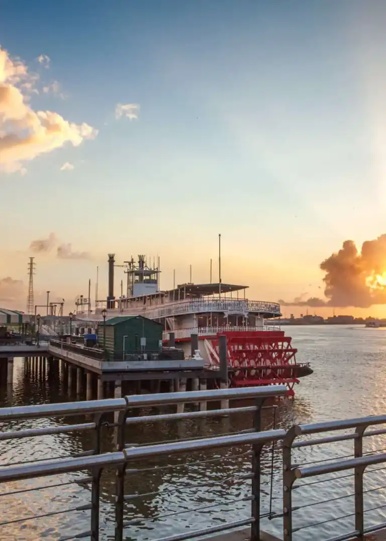 Steamboat on the Mississippi River in New Orleans